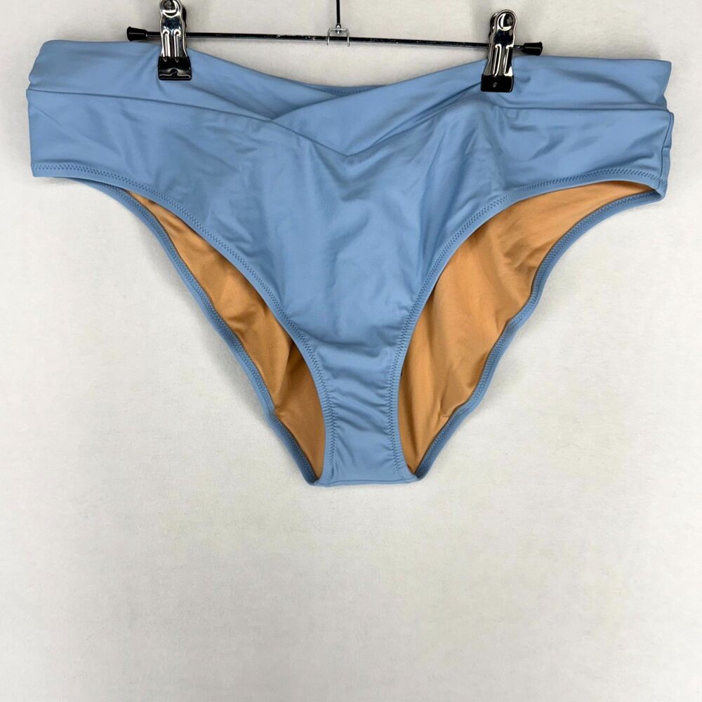 J.Crew High Rise Bikini Bottom Bathing suit Baby Blue Ladies‎ Size XXL BF171 BMI